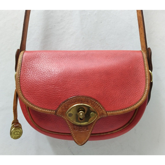 Dooney & Bourke All Weather Leather Red Flap Closure Crossbody Bag - Vintage - Picture 1 of 16